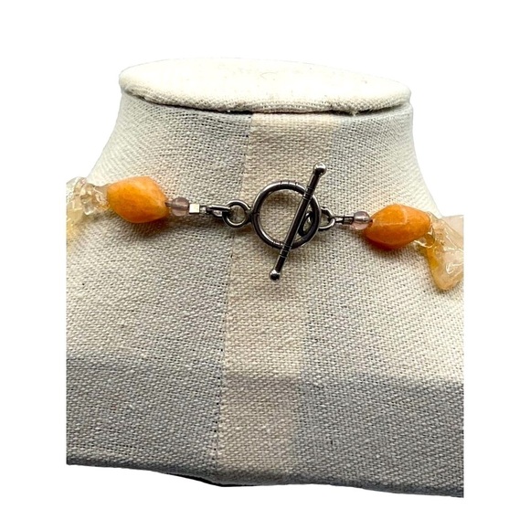 Vintage Citrine & Agate Stone Necklace And Bracelet Set - Picture 5 of 12